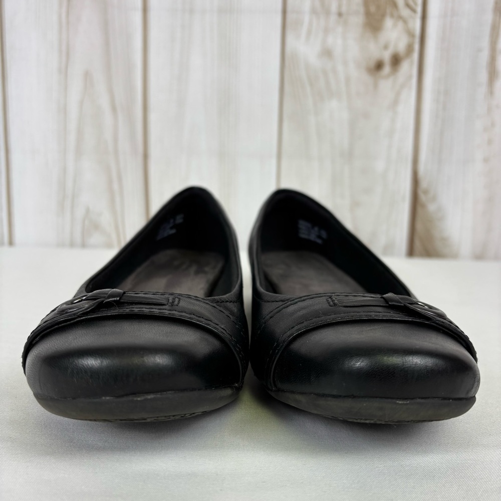 Clarks Leather Low Heel Loafers Slip On Flats Buckle Comfort Shoes Black Size 9 - Picture 7 of 15
